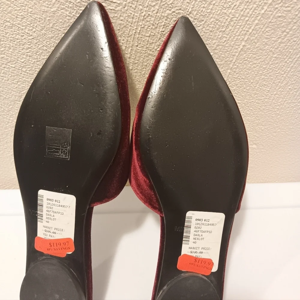 Michael Kors| Velvet Slip On Mule Burgundy Merlot Wine Sz 40/ US 9.5